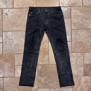 Dior Homme SS08 Radioactive Metallic Wax Silver/Black Denim Jeans